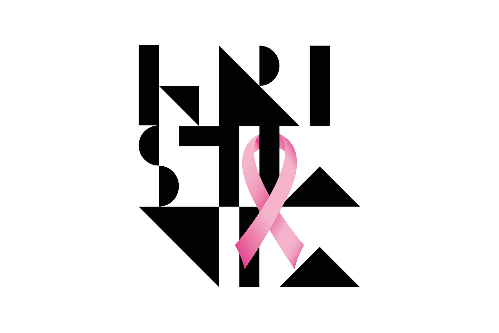 Logoen til Høyskolen Kristiania med rosa sløyfe.